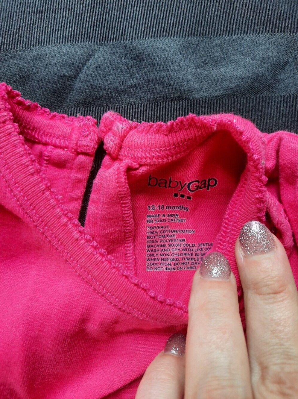 Baby Gap Bright Hot Pink Ruffled Toddler Dress with Polka Dot Swim Bottoms - Picture 2 of 4